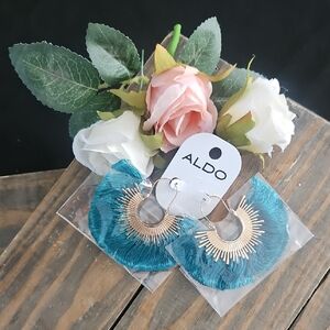 Aldo Turquoise and Gold Fringe Earrings